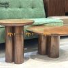 Bàn sofa gỗ sồi tự nhiên mặt trụ chân trụ mẹ bồng con BSFMG-32SN