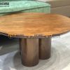 Bàn sofa gỗ sồi tự nhiên mặt trụ chân trụ mẹ bồng con BSFMG-32SN