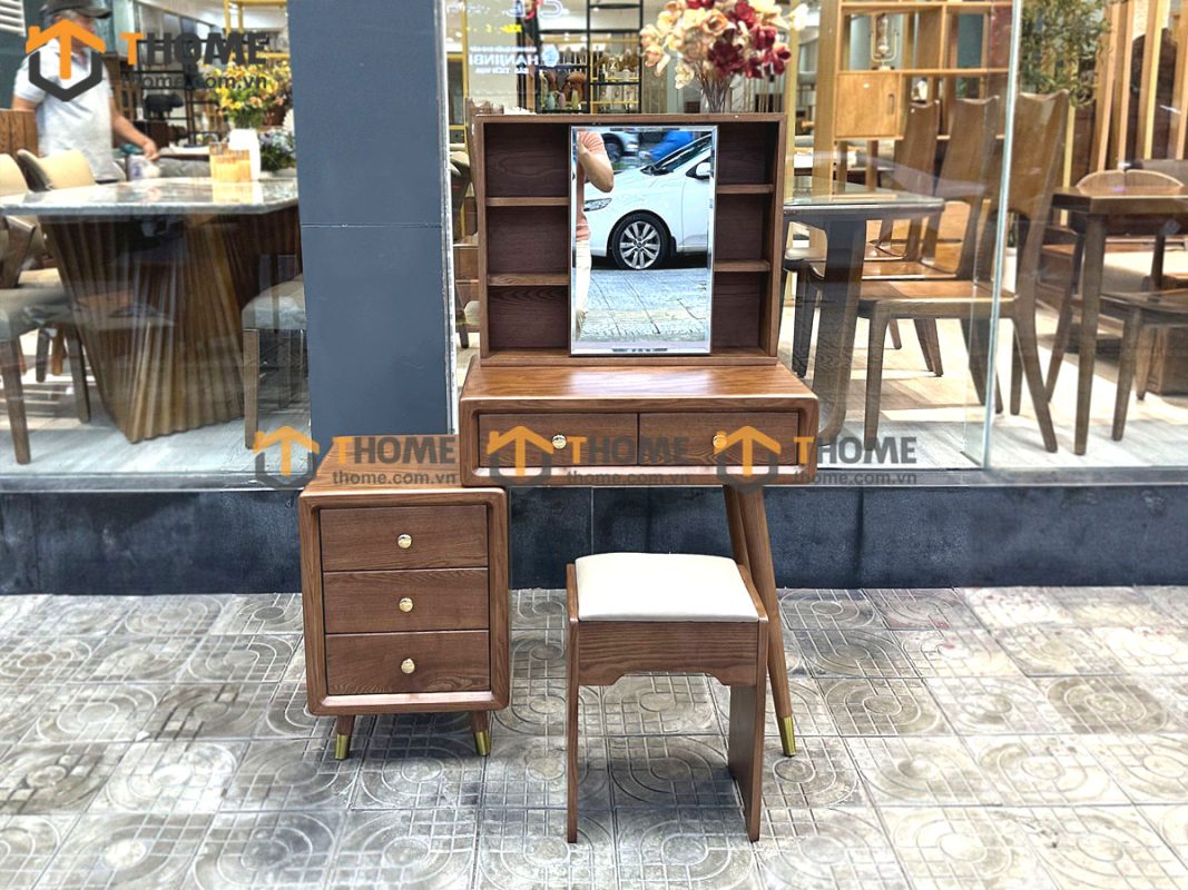 Bàn trang điểm gỗ sồi tự nhiên Citizen BTD-08SN