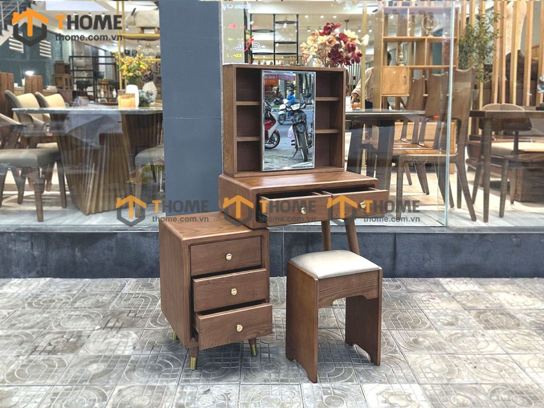 Bàn trang điểm gỗ sồi tự nhiên Citizen BTD-08SN