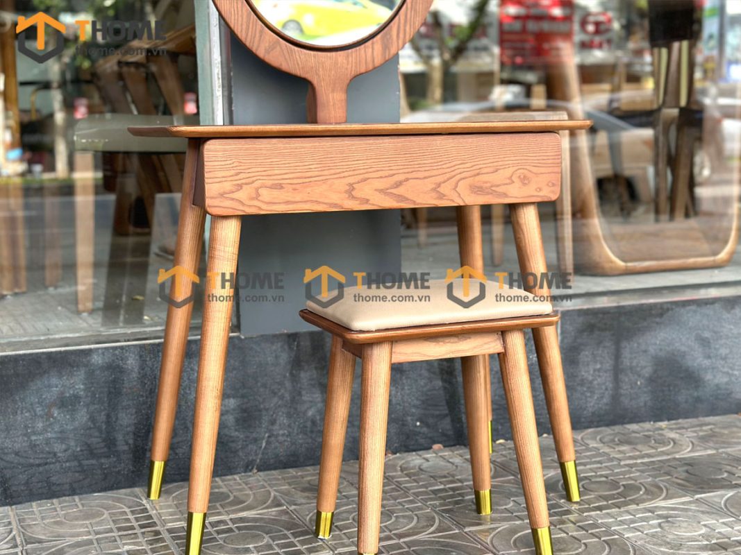 Bàn trang điểm gỗ sồi tự nhiên Titan BTD-07SN