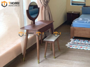 Bàn trang điểm gỗ sồi tự nhiên Titan 1 Hộc Kéo Nhỏ BTD-07SN