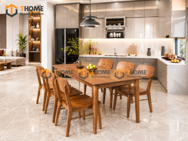 Thiết Kế Bộ Phòng Ăn Gỗ Sồi Tự Nhiên Số 01 Capri TKPA-01SN