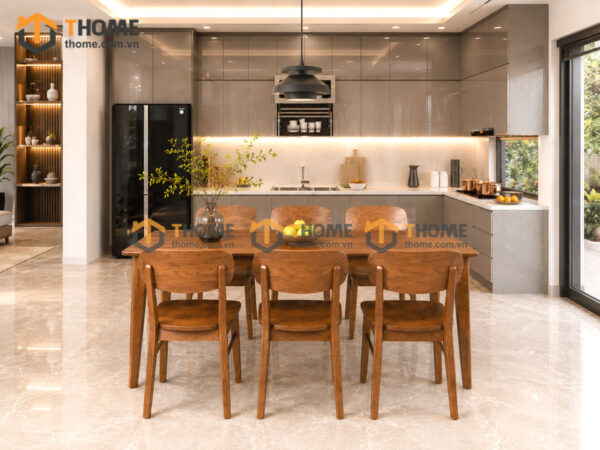 Thiết Kế Bộ Phòng Ăn Gỗ Sồi Tự Nhiên Số 01 Capri TKPA-01SN
