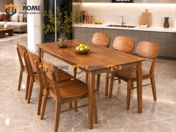 Thiết Kế Bộ Phòng Ăn Gỗ Sồi Tự Nhiên Số 01 Capri TKPA-01SN