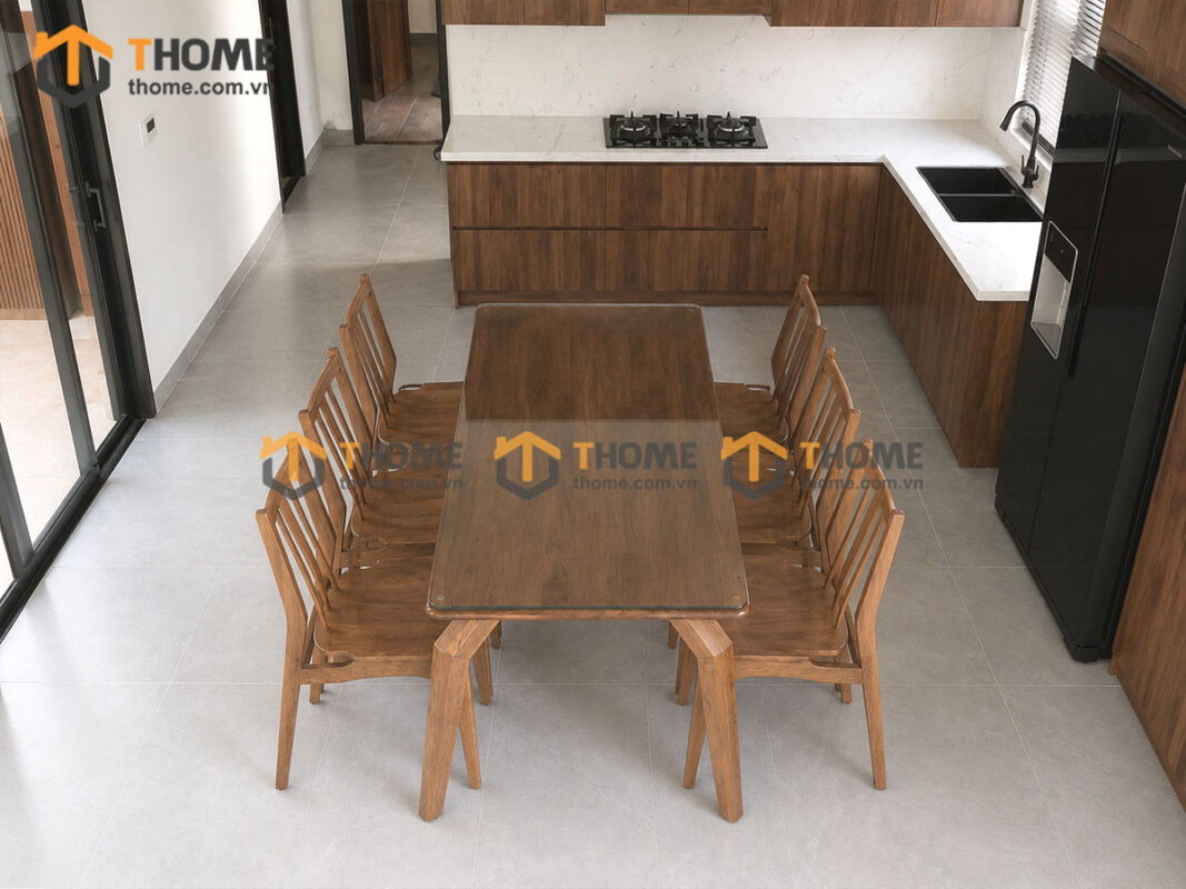 Thiết Kế Bộ Phòng Ăn Gỗ Sồi Tự Nhiên Số 02 Chân Nhện TKPA-02SN