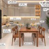 Thiết Kế Bộ Phòng Ăn Số 03 Cánh Acrylic TKPA-03SN