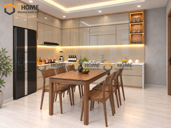 Thiết Kế Bộ Phòng Ăn Số 03 Cánh Acrylic TKPA-03SN