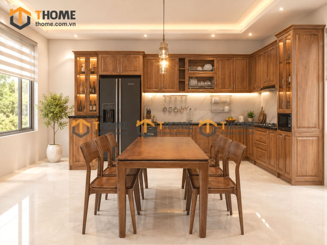 Thiết Kế Bộ Phòng Ăn Gỗ Sồi Tự Nhiên Số 03 TKPA-03SN