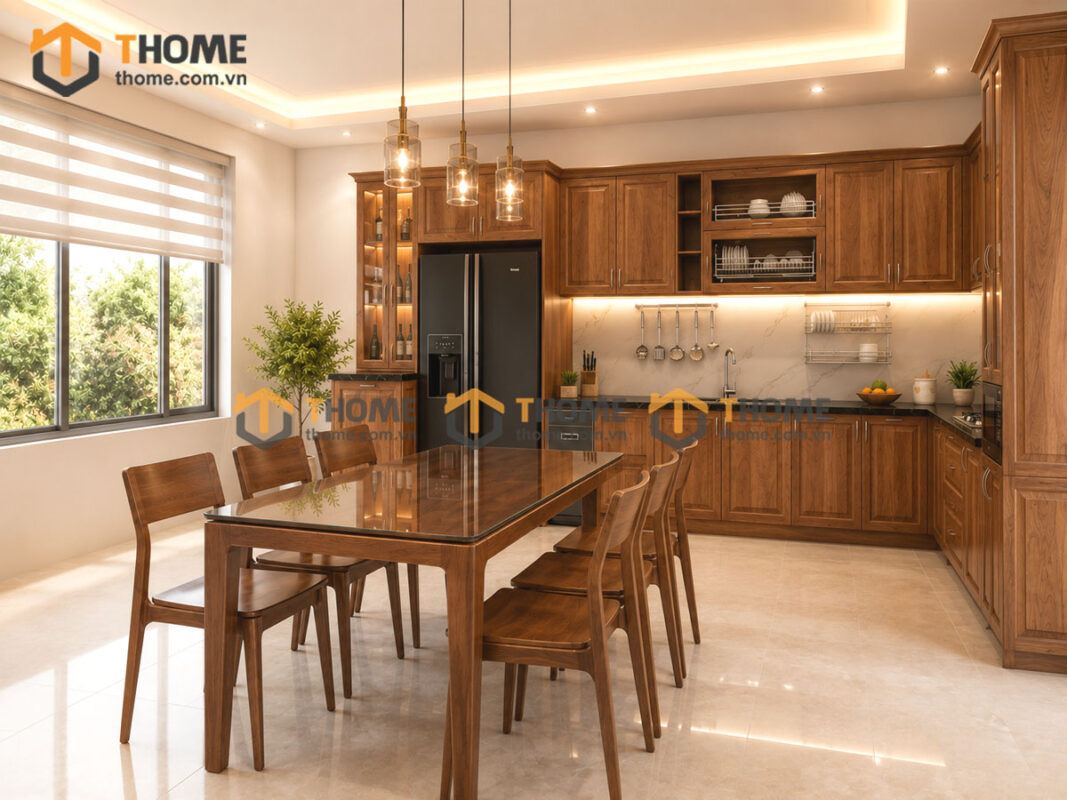 Thiết Kế Bộ Phòng Ăn Gỗ Sồi Tự Nhiên Số 03 TKPA-03SN