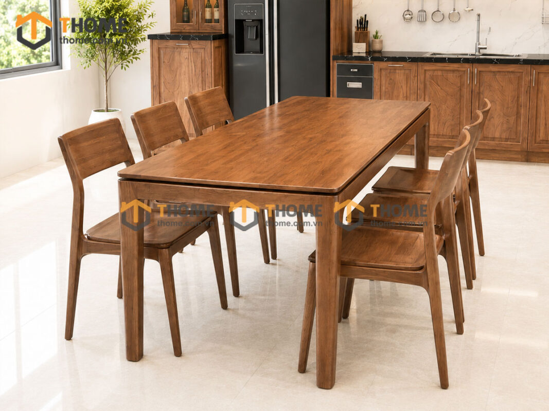 Thiết Kế Bộ Phòng Ăn Gỗ Sồi Tự Nhiên Số 03 TKPA-03SN