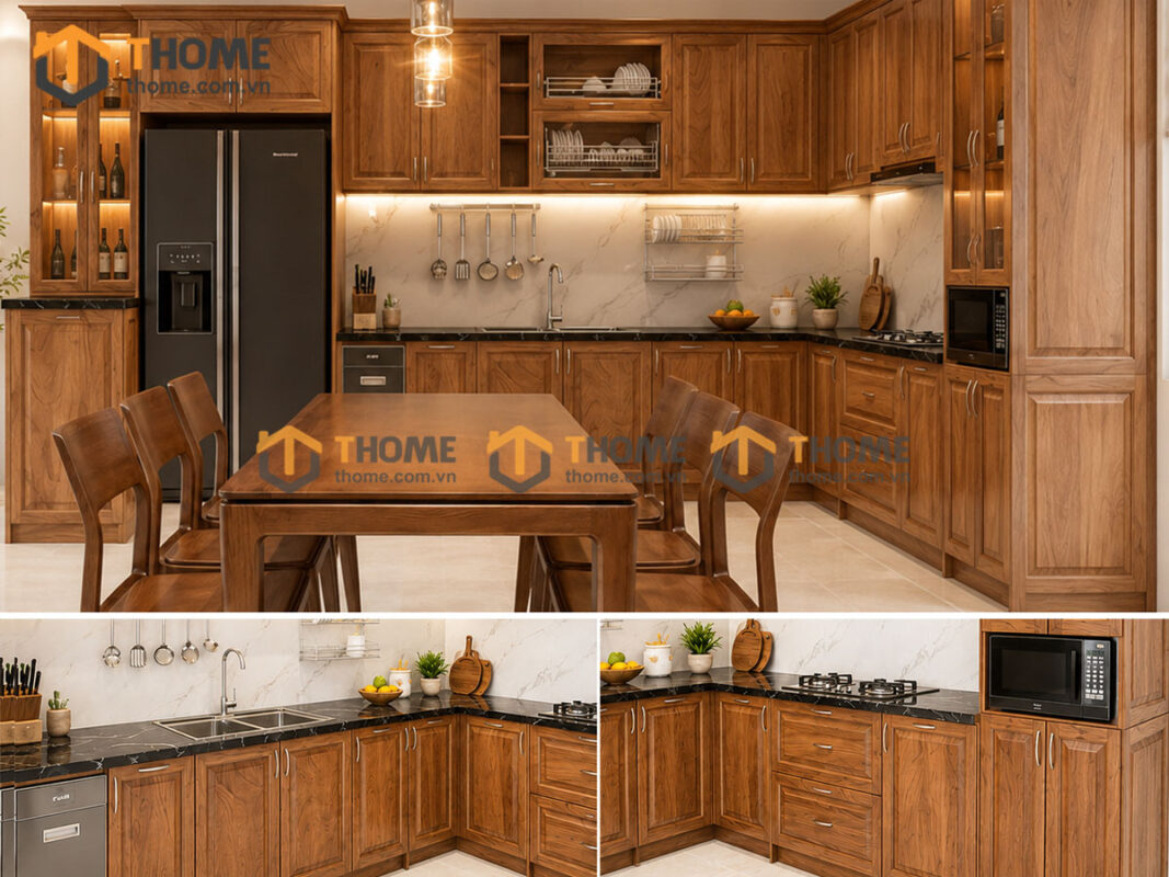 Thiết Kế Bộ Phòng Ăn Gỗ Sồi Tự Nhiên Số 03 TKPA-03SN