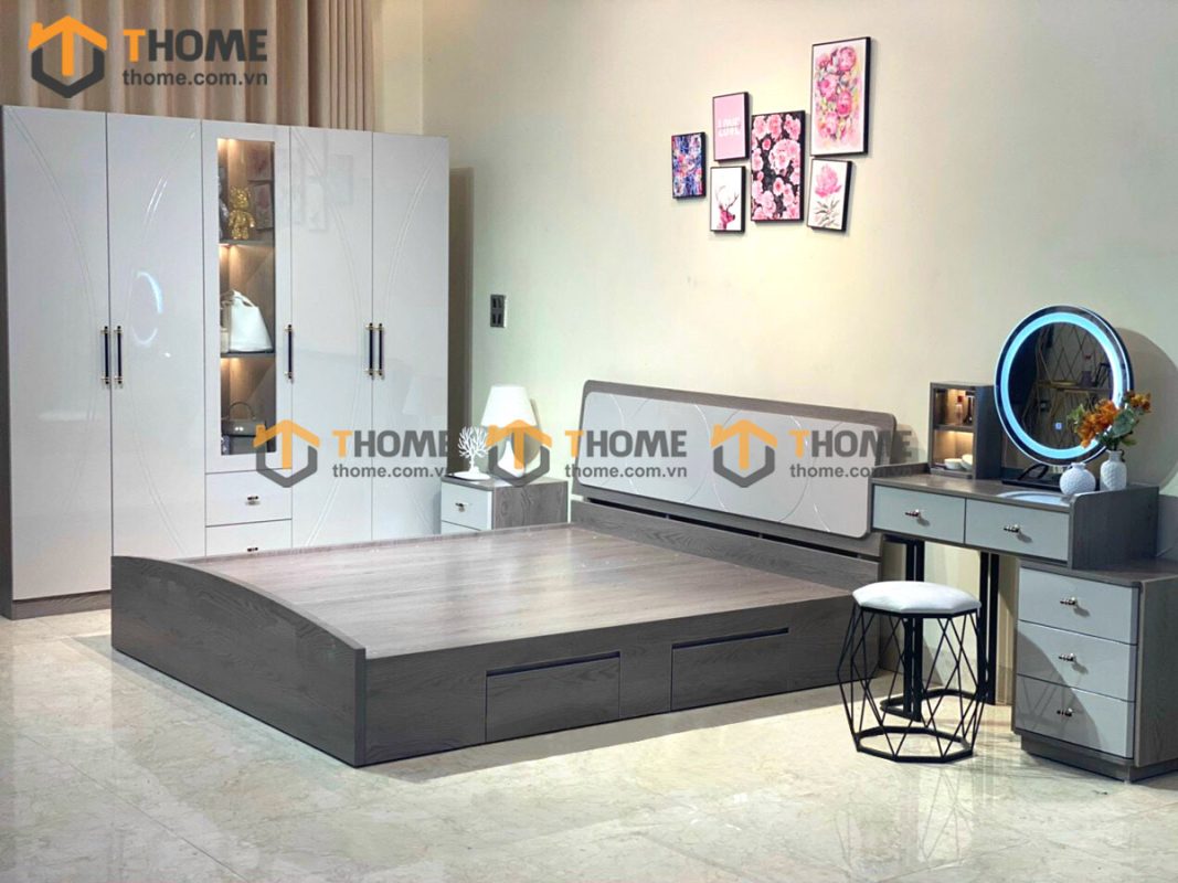 Hình ảnh thi công gỗ công nghiệp Combo bộ phòng ngủ 02 TTTC-02CN