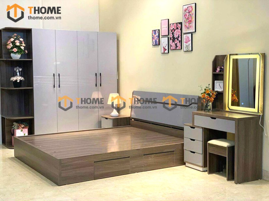 Hình ảnh thi công gỗ công nghiệp Combo bộ phòng ngủ 02 TTTC-02CN