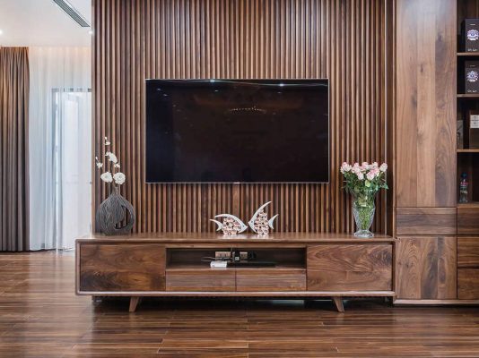 Các mẫu kệ tivi gỗ nguyên khối đẹp và điều cần biết trước khi mua