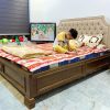 Giường ngủ gỗ sồi tự nhiên đầu nệm Indochina GNĐN-13SM