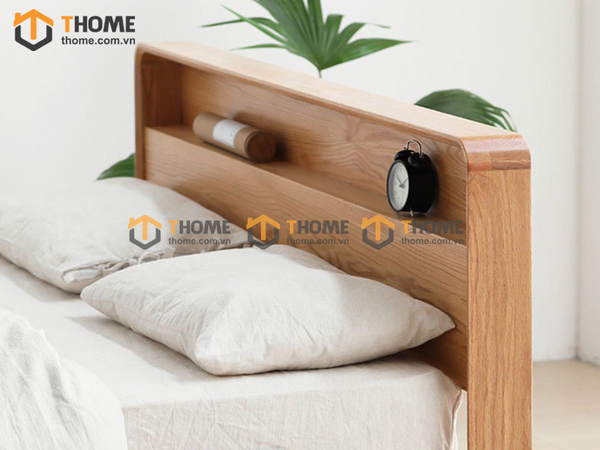 Giường ngủ gỗ sồi tự nhiên Mango màu tự nhiên GN-15SN