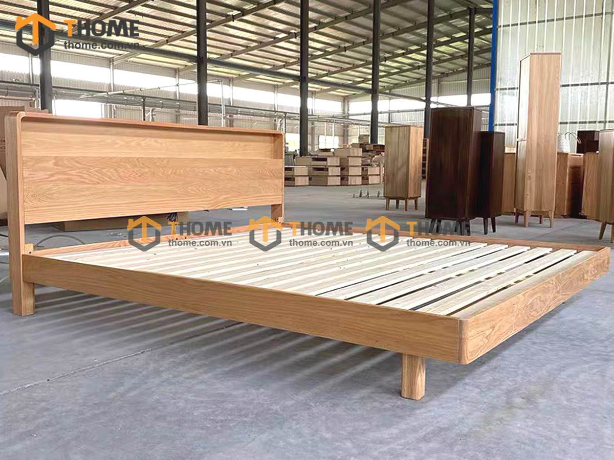 Giường ngủ gỗ sồi tự nhiên Mango màu tự nhiên GN-15SN