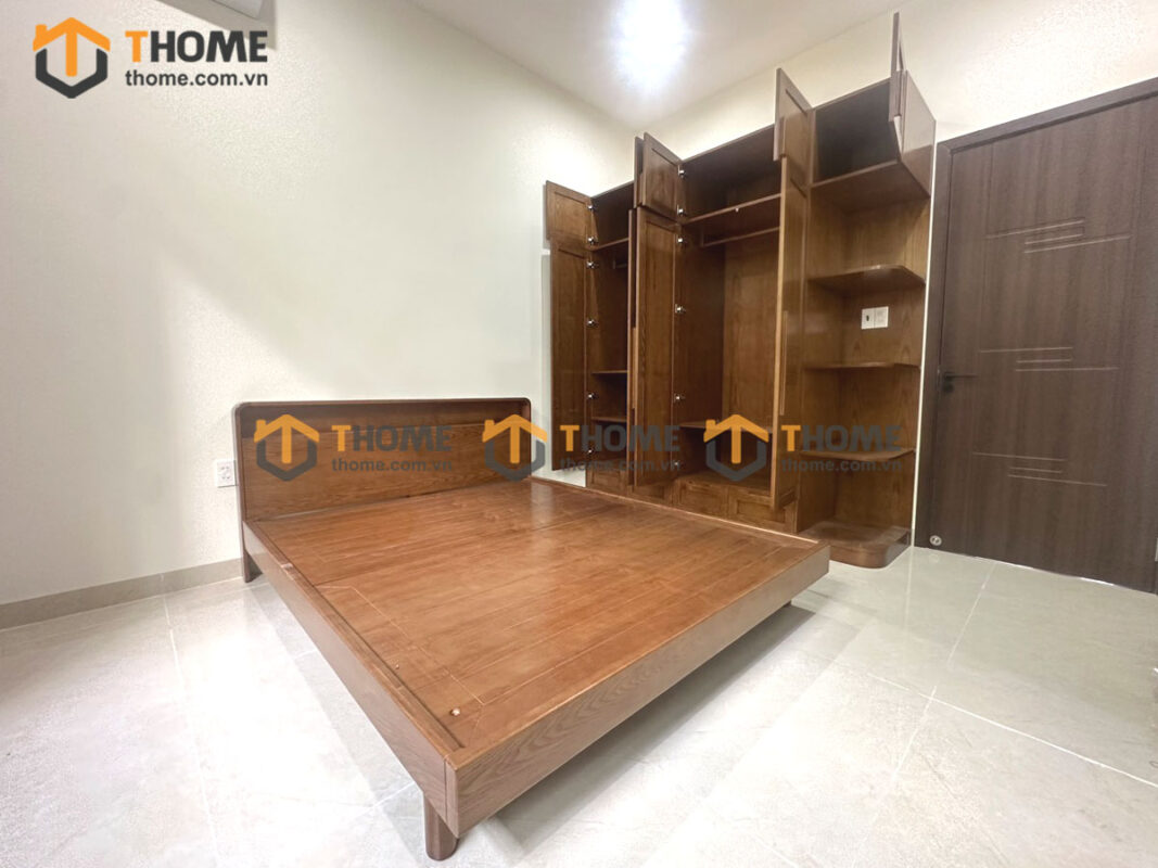 Giường Ngủ Mango Gỗ Sồi Tự Nhiên Màu Óc Chó GN-16SN