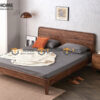 Giường ngủ gỗ sồi tự nhiên Nate màu óc chó GN-18SN