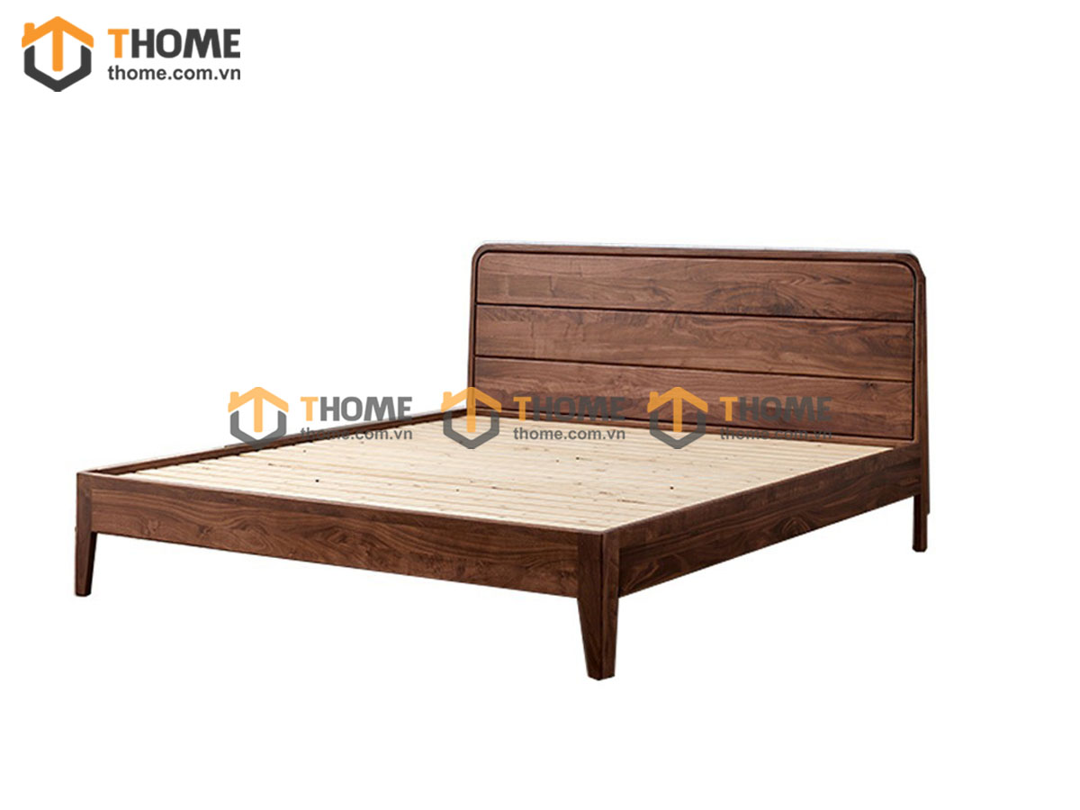 Giường ngủ gỗ sồi tự nhiên Nate màu óc chó GN-18SN