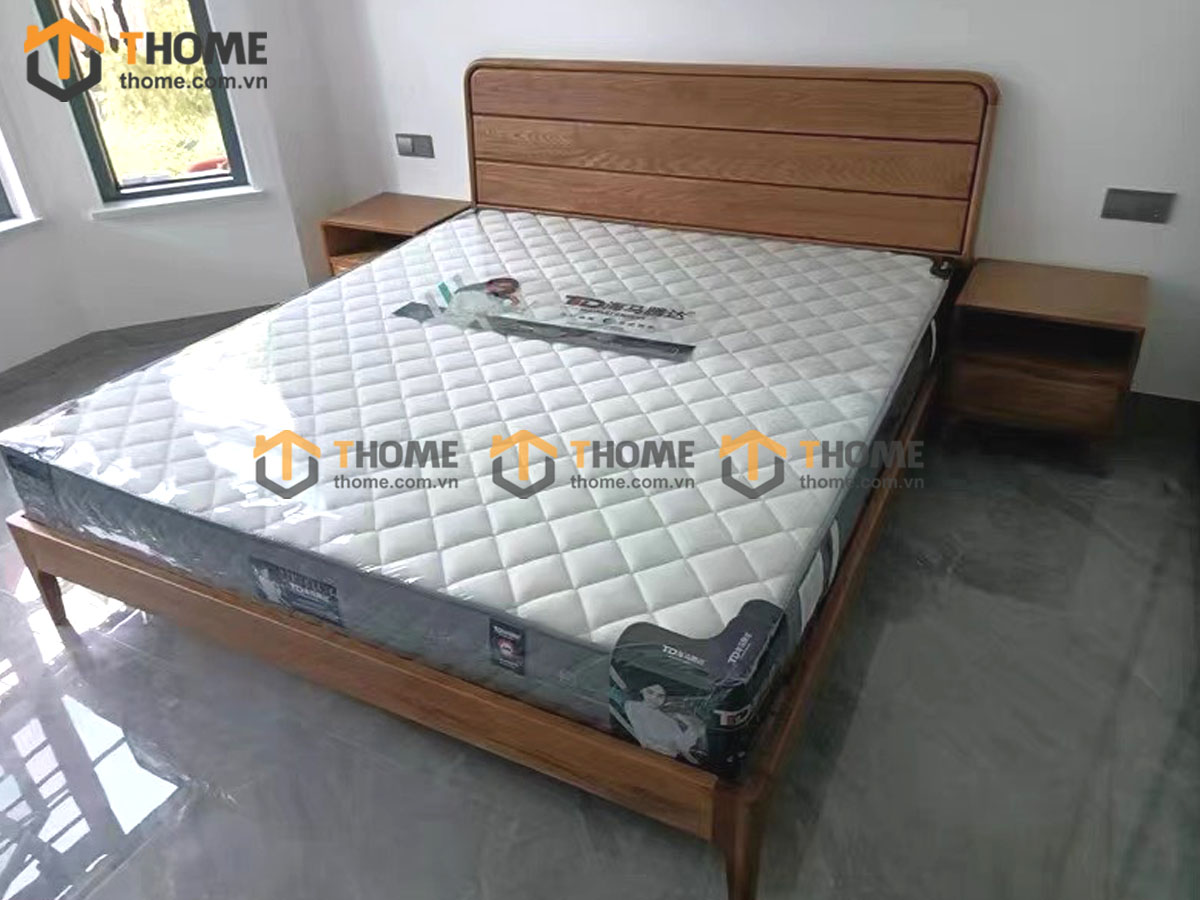 Giường ngủ Nate gỗ sồi tự nhiên màu tự nhiên GN-17SN