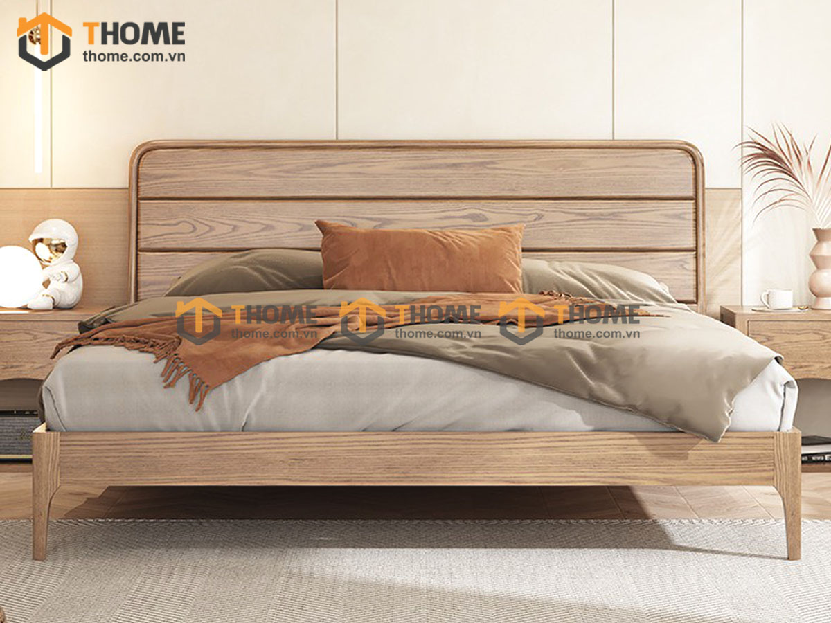 Giường ngủ Nate gỗ sồi tự nhiên màu tự nhiên GN-17SN