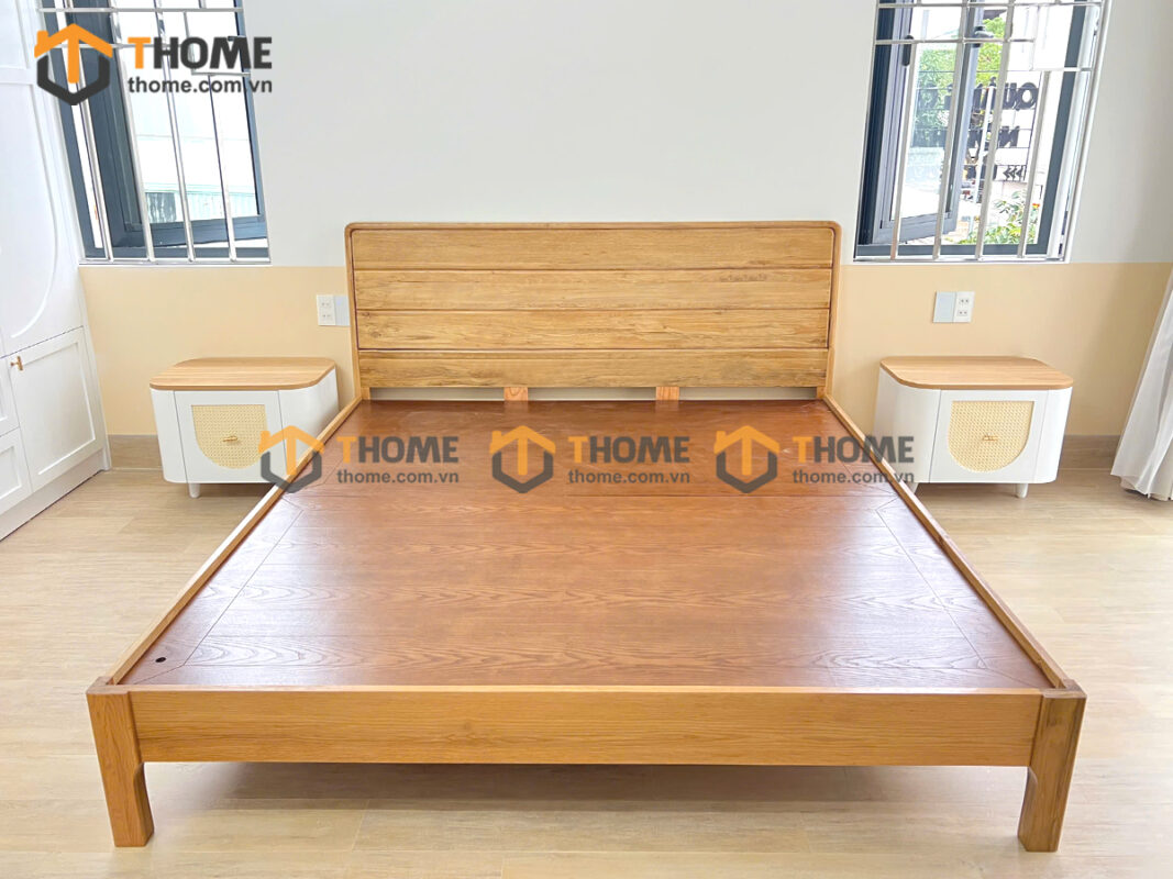 Giường Ngủ Nate Gỗ Sồi Tự Nhiên Màu Tự Nhiên GN-17SN