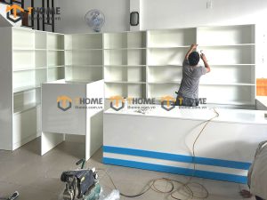 Hình ảnh thi công showroom thuốc tây Đức Tín Nguyễn Hữu Thọ TTTC-02SHOWROOM