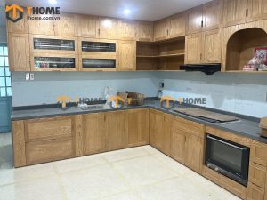Hình ảnh thi công gỗ sồi tự nhiên nhà anh Huy Trần Nhân Tông TTTC-22SN
