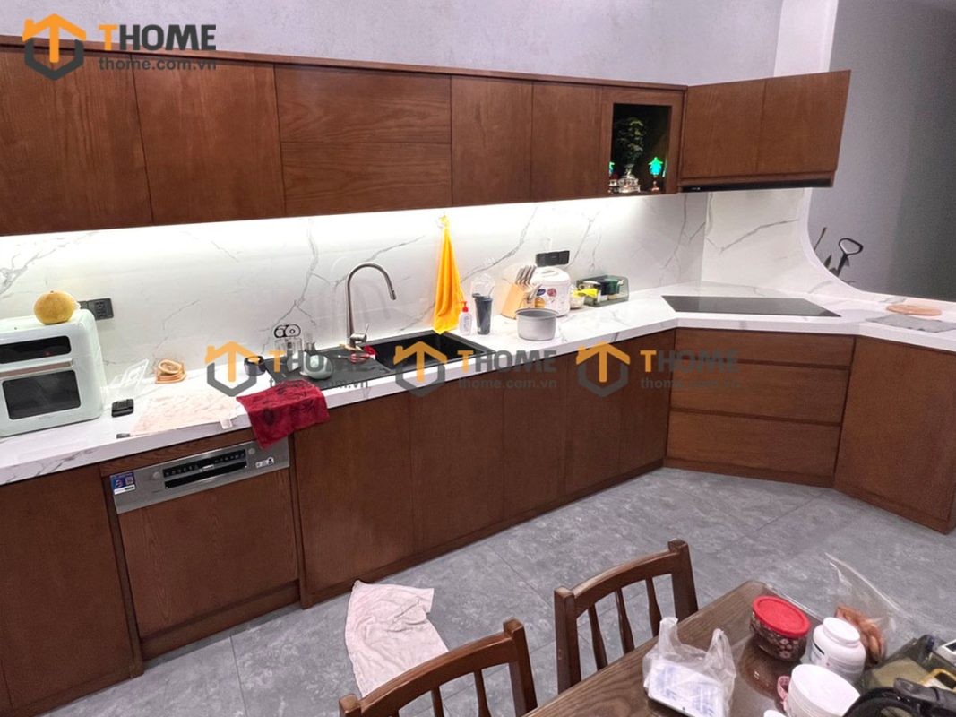 Hình ảnh thi công gỗ sồi tự nhiên nhà anh Xù Nguyễn Thái Bình TTTC-03SN