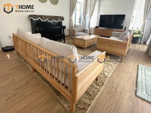 Hình ảnh thi công gỗ sồi tự nhiên nhà anh Sơn Hòa Xuân TTTC-05SN