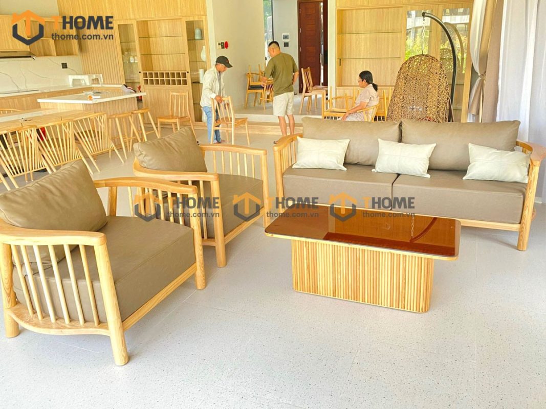 Hình ảnh thi công gỗ sồi tự nhiên nhà anh Tuấn Casamia Hội An TTTC-17SN