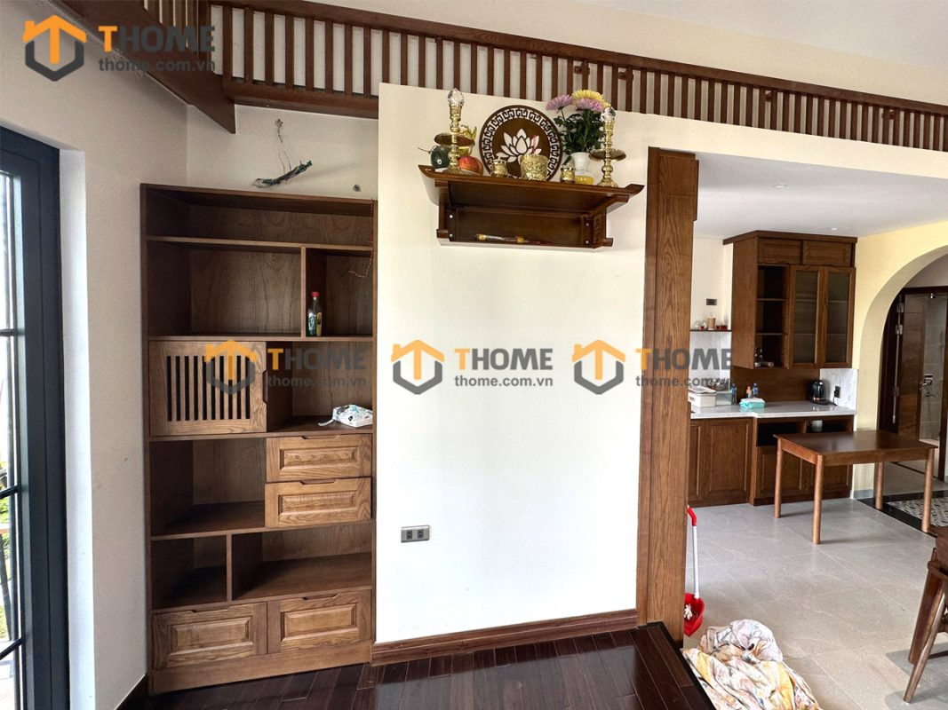 Hình ảnh thi công gỗ sồi tự nhiên nhà chị Trâm Sơn Trà TTTC-04SN