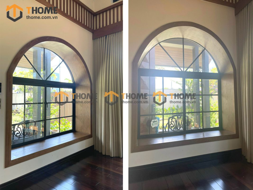 Hình ảnh thi công gỗ sồi tự nhiên nhà chị Trâm Sơn Trà TTTC-04SN