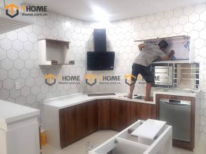Hình ảnh thi công gỗ sồi tự nhiên chị Vân Dũng Sỹ Thanh Khê TTTC-06CN