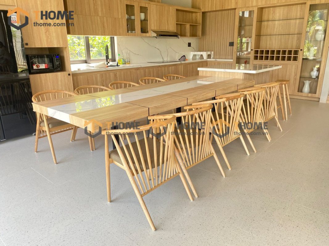 Hình ảnh thi công gỗ sồi tự nhiên nhà anh Tuấn Casamia Hội An TTTC-17SN