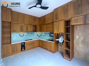 Hình ảnh thi công gỗ sồi tự nhiên nhà anh Vũ Điện Biên Phủ TTTC-21SN