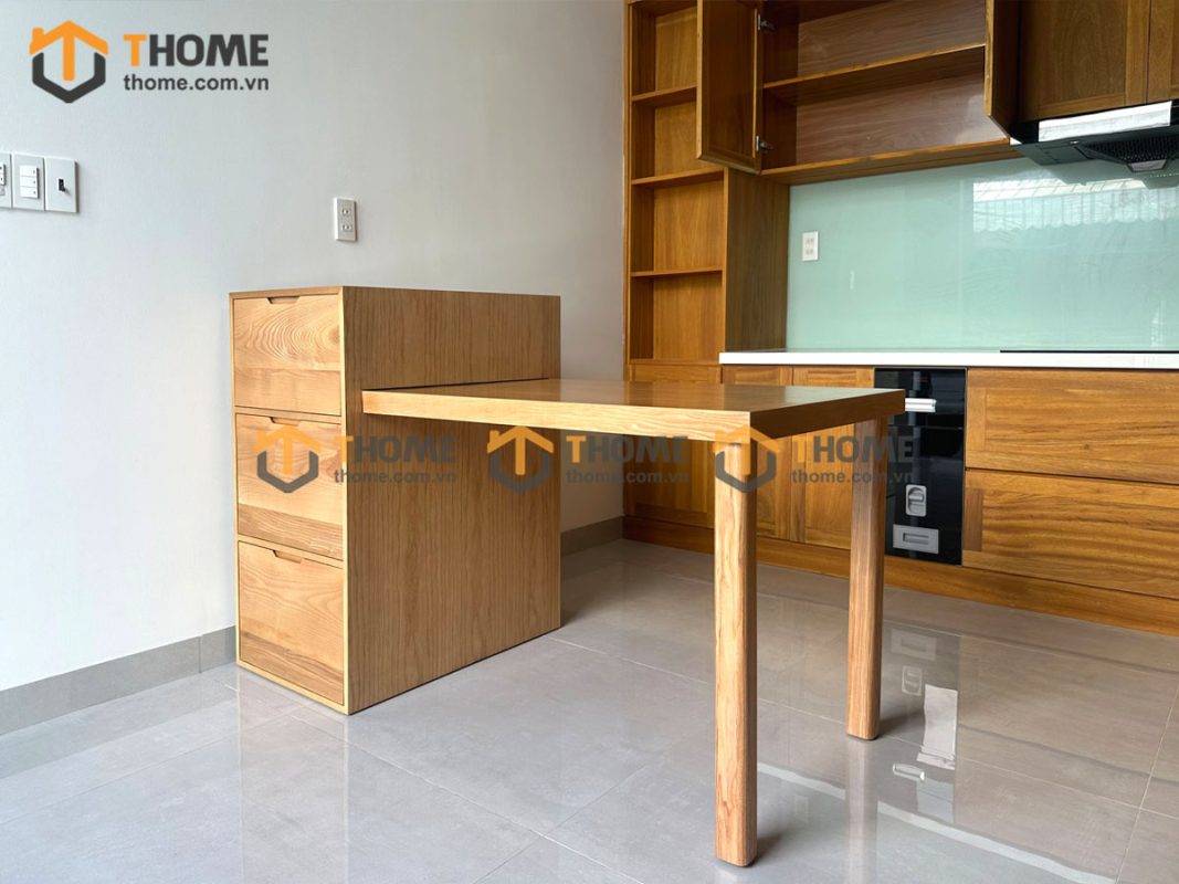 Hình ảnh thi công gỗ sồi tự nhiên nhà anh Vũ Điện Biên Phủ TTTC-21SN
