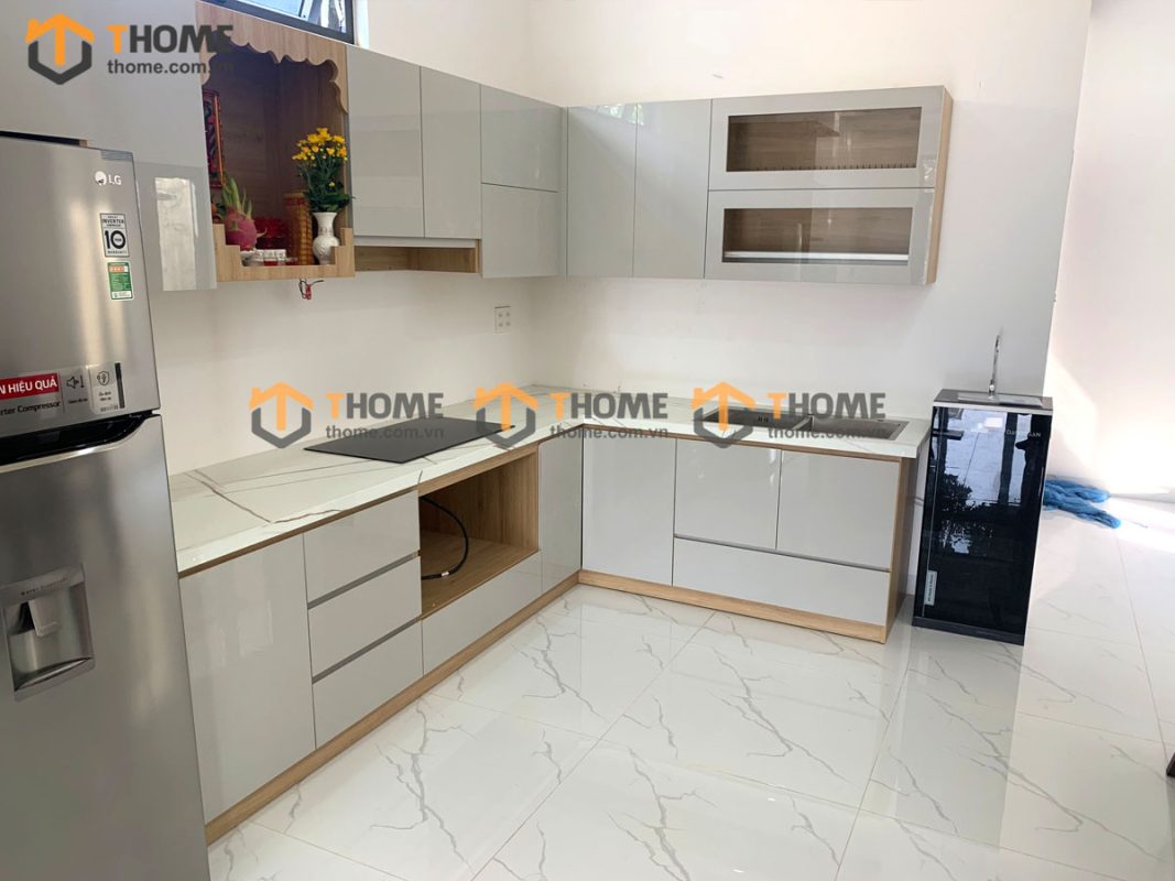 Hình ảnh thi công gỗ sồi tự nhiên nhà chị Ngân Thanh Quýt Quảng Nam TTTC-12SN