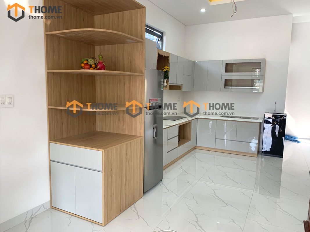 Hình ảnh thi công gỗ sồi tự nhiên nhà chị Ngân Thanh Quýt Quảng Nam TTTC-12SN