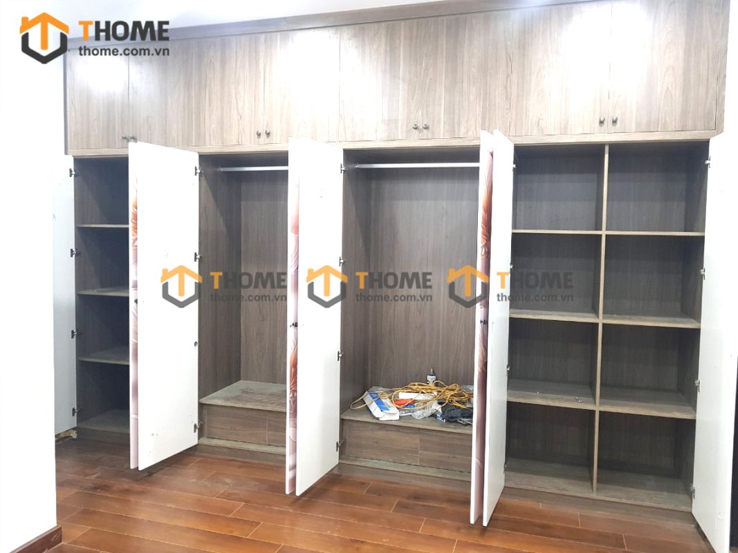 Hình ảnh thi công gỗ sồi tự nhiên Thầy chùa Thái Thị Bôi TTTC-11SM