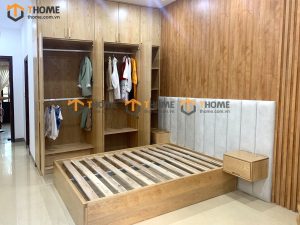 Hình ảnh thi công gỗ sồi tự nhiên nhà chị Tâm Thăng Long TTTC-13SN