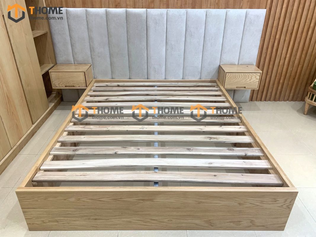 Hình ảnh thi công gỗ sồi tự nhiên nhà chị Tâm Thăng Long TTTC-13SN