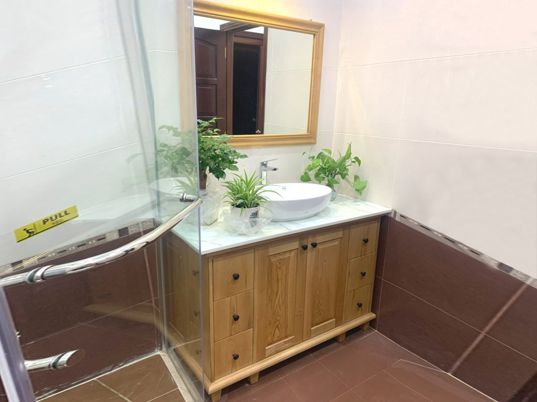 Hình ảnh thi công gỗ sồi tự nhiên nhà chị Tâm Thăng Long TTTC-13SN