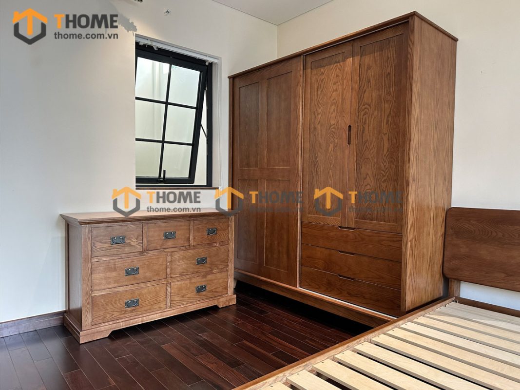 Hình ảnh thi công gỗ sồi tự nhiên nhà chị Trâm Sơn Trà TTTC-04SN