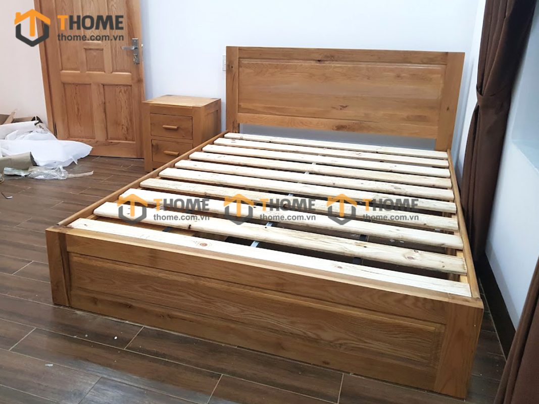 Hình ảnh thi công gỗ sồi tự nhiên nhà chị Út Võ Văn Kiệt TTTC-19SM
