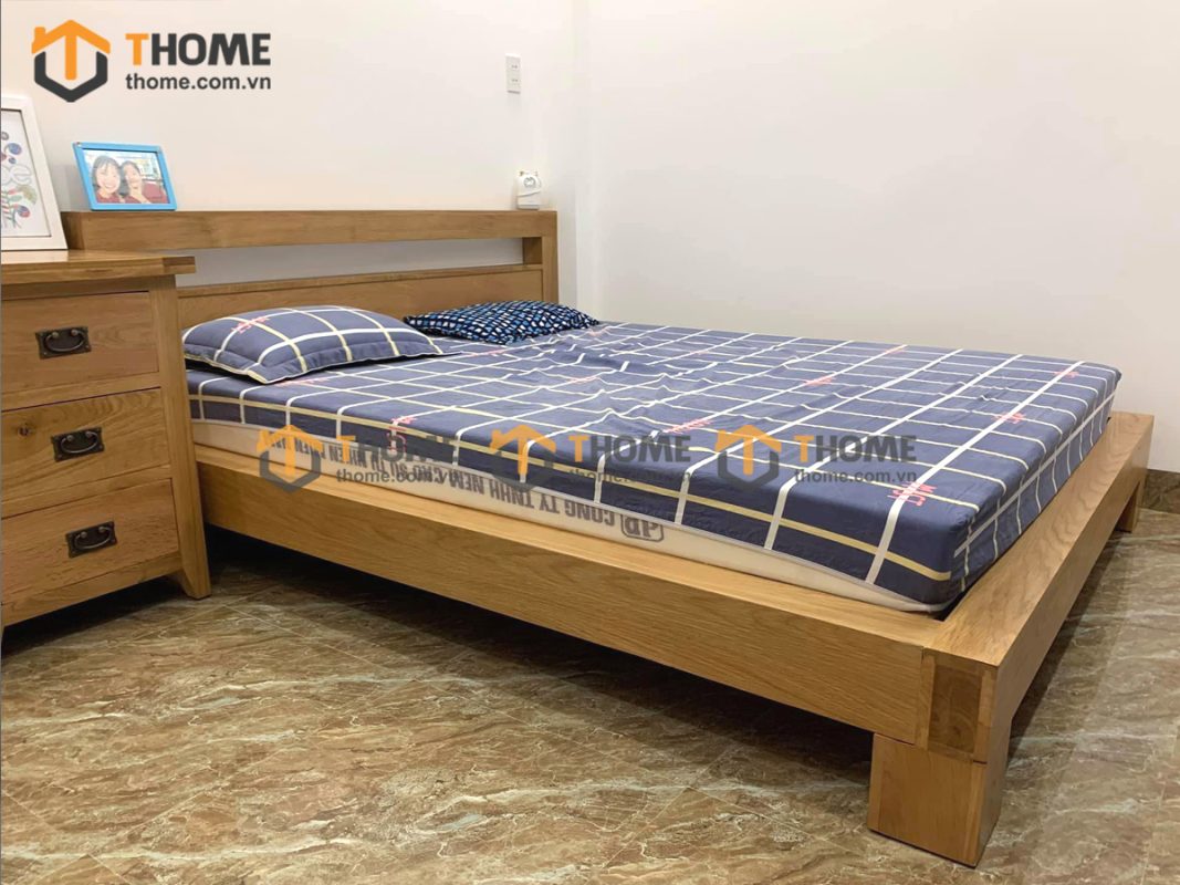 Hình ảnh thi công gỗ sồi tự nhiên nhà chú Thương Điện Biên Phủ TTTC-16SM