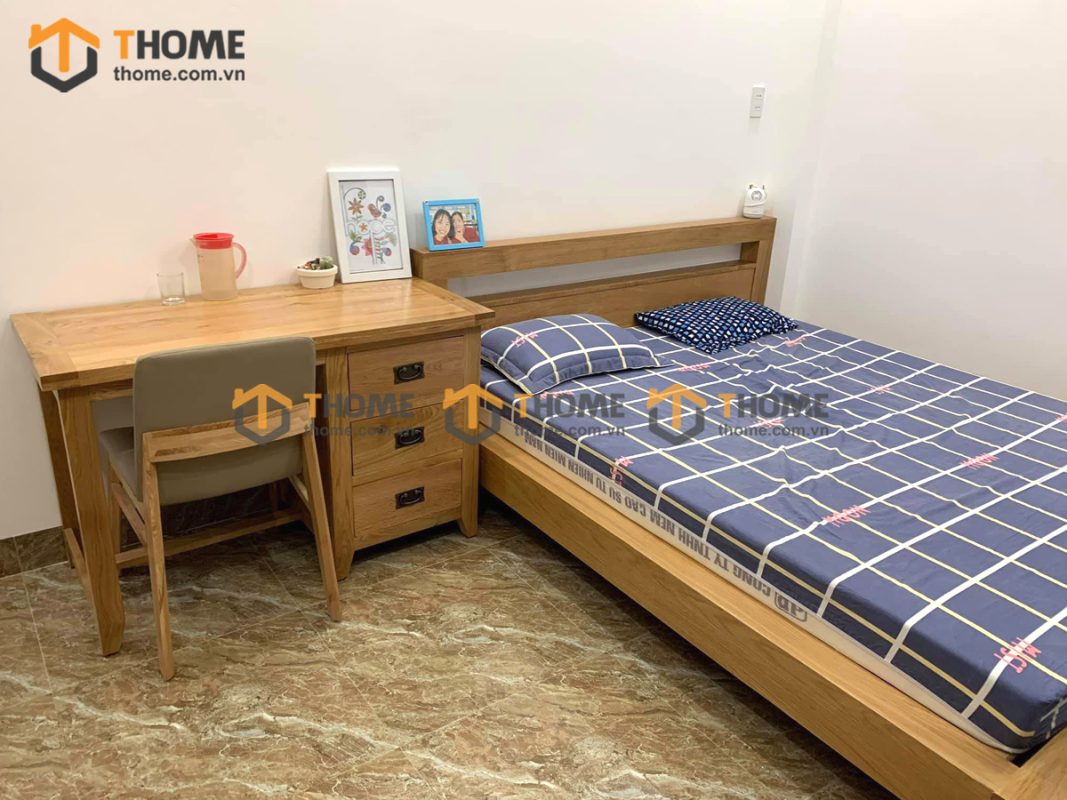 Hình ảnh thi công gỗ sồi tự nhiên nhà chú Thương Điện Biên Phủ TTTC-16SM