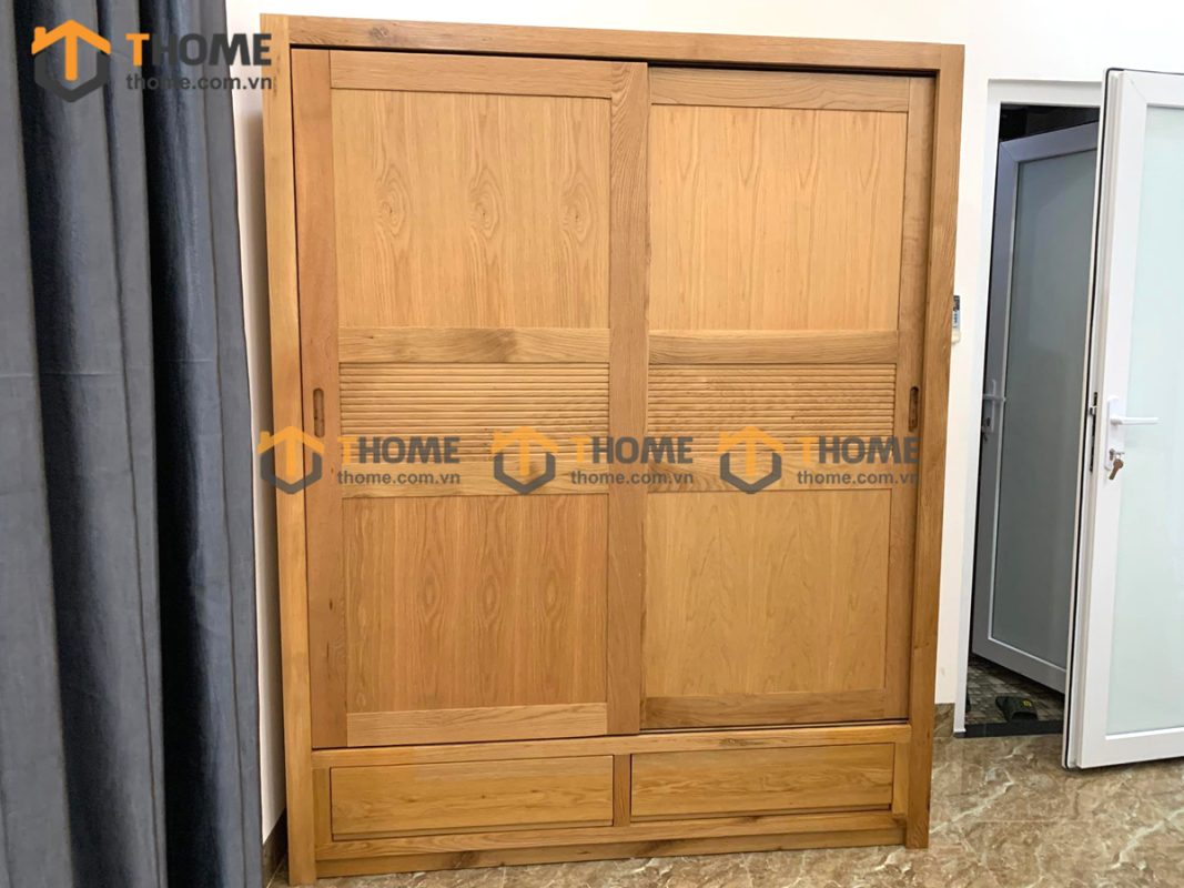 Hình ảnh thi công gỗ sồi tự nhiên nhà chú Thương Điện Biên Phủ TTTC-16SM